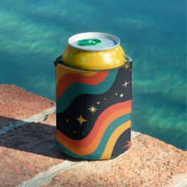 Porta-lata Sonho Cósmico Vintage Groovy Ondulado Retro dos An