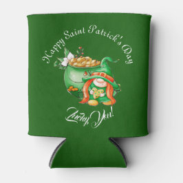 Porta-lata Sorte seu Pote do Dia de São Patrício de Dourado