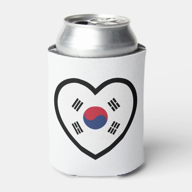 Porta-lata South Korea Flag Heart (Can Front)