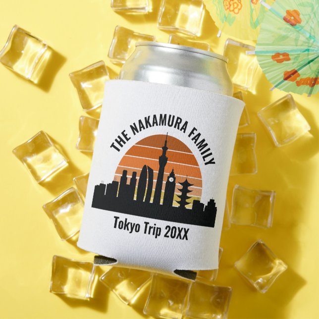 Porta-lata Souvenir de férias personalizadas em Tokyo Japan (Verão in situ)