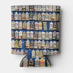 Porta-lata Souvenirs holandesas, cena da rua de Amsterdã.