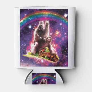 Porta-lata Space Cat Llama Sloth Riding Taco