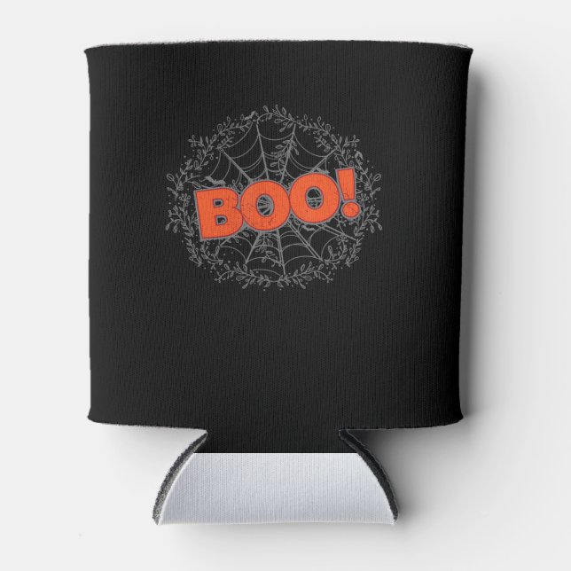 Porta-lata Spooky Halloween Spider Web Boo Idea (Frente)