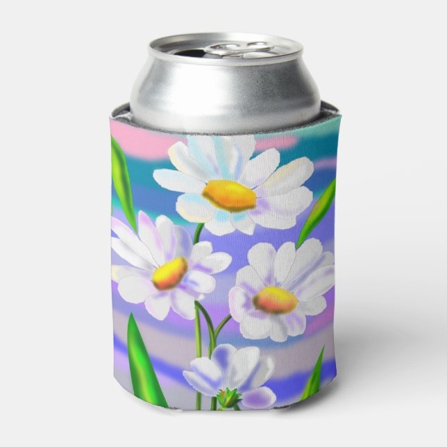 Porta-lata Spring Can Cooler Daisy Flowers (Can Front)