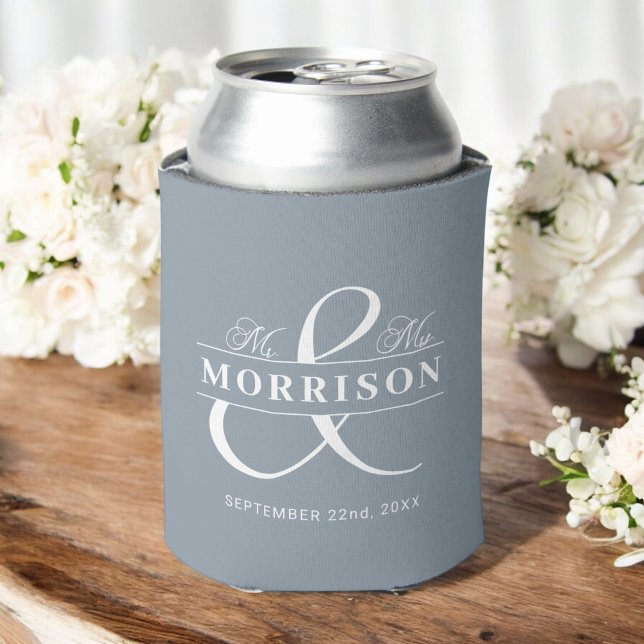 Porta-lata Sr. Dusty Blue Wedding Favor (Criador carregado)