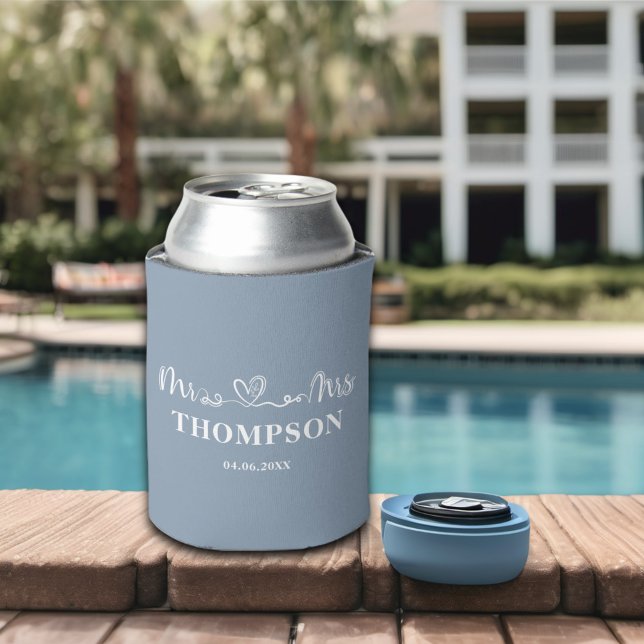 Porta-lata Sr. e Sra. Elegant Simple | Azul poeirento (Criador carregado)