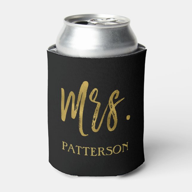 Porta-lata Sra. Sobrenome Gold Foil Can Cooler (Can Front)