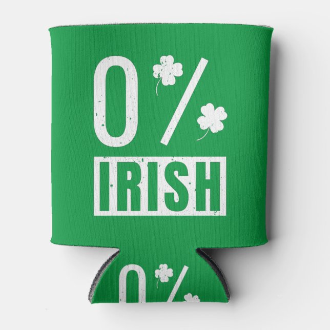 Porta-lata St Patrick's Day 0% Irish Four Leaf Clover (Frente)