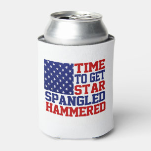 Porta-lata Star Spangled Hammered