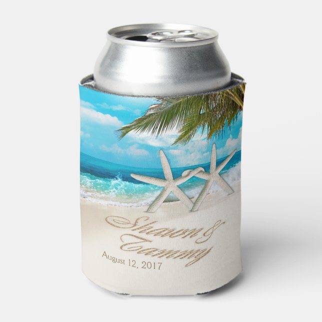 Porta-lata Starfish Casal QUE SEUS NOMES SEJAM COLOCADOS (Can Front)