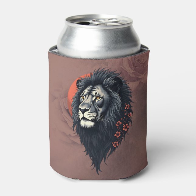 Porta-lata Strength and delicacy united, a black lion (Can Front)