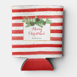 Porta-lata Stripes Vermelhas e Brancas com Cones Dourados e P