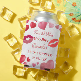 Porta-lata Stylish Kiss Miss Goodbye Red Lips Bridal Shower