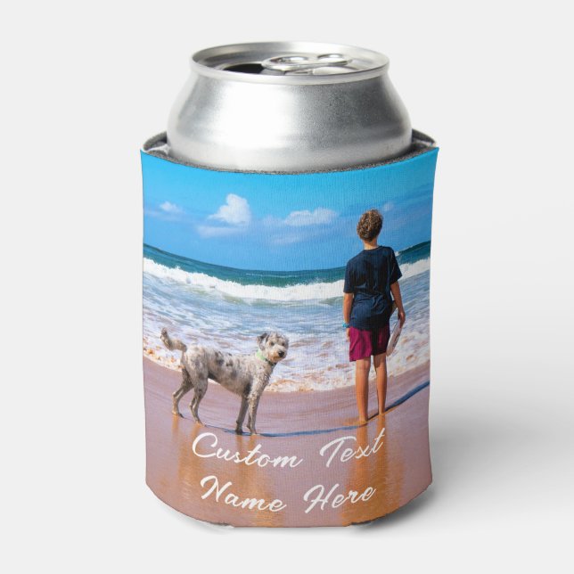 Porta-lata Sua foto de Pet pode resfriar com texto personaliz (Can Front)