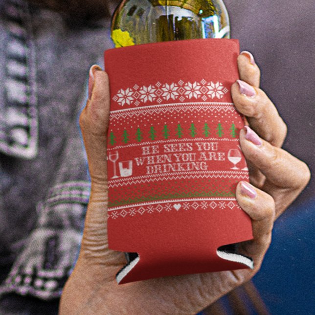 Porta-lata Suéter de Natal Feio e Divertido para Beber (Criador carregado)