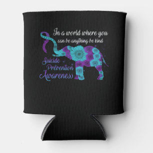 Porta-lata Suicide Prevention Awareness Sunflower Elephant