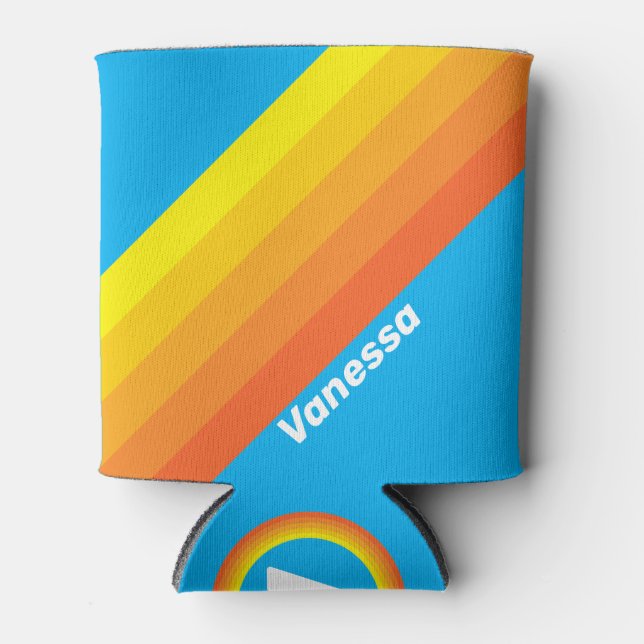 Porta-lata Sunburst Sea Stripes with Name (Frente)