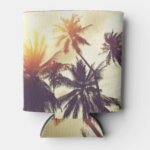 Porta-lata Sunset tropical: Palm Silhouette Vintage