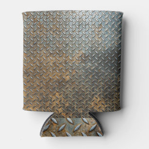 Porta-lata Superfície metálica, fundo de textura refletora.