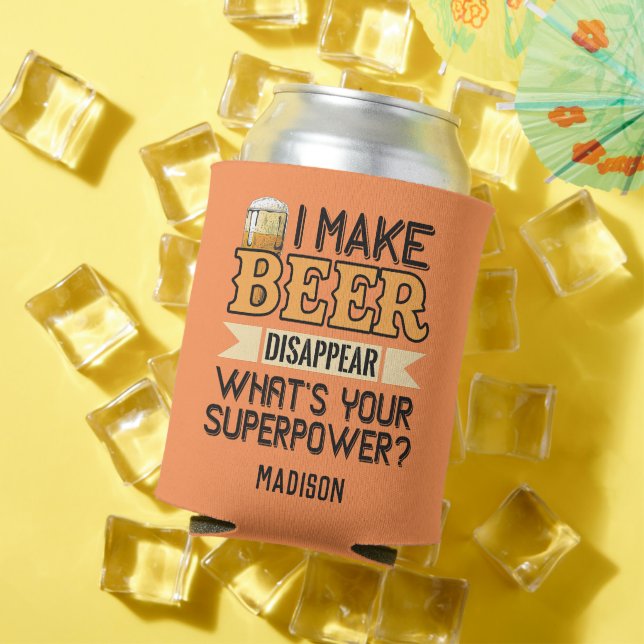 Porta-lata Superpoder da Cerveja nome personalizado (Verão in situ)