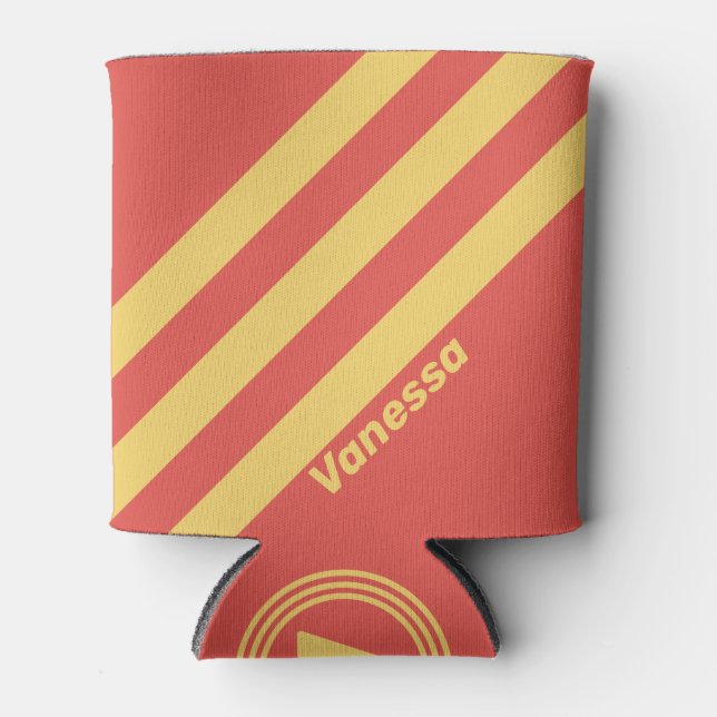 Porta-lata Surf Retroativo Sunset Três Faixas com Nome (Frente)