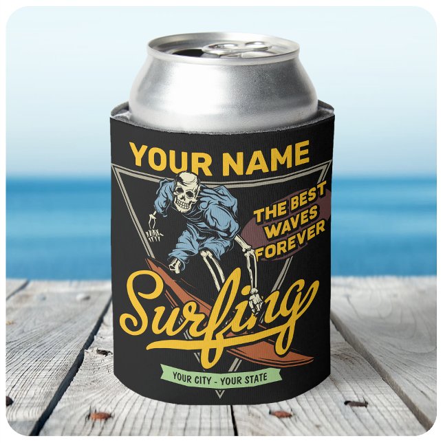 Porta-lata Surfer de Ondas de Estrada de Esqueleto Personaliz (Criador carregado)