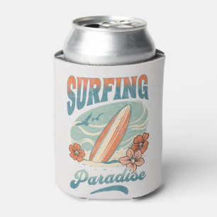 Porta-lata Surfing Paradise retro style design
