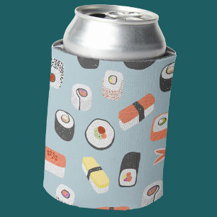 Porta-lata Sushi Nigiri Maki Roll Patternado