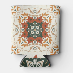 Porta-lata Suspiros de outono: Mistura geométrica Floral