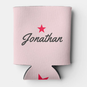 Porta-lata Sussurro Rosa e Assinatura Estrela Vintage Preta