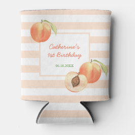 Porta-lata Sweet Little Peach Stripes Girl Birthday