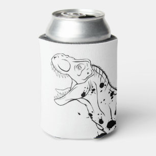 Porta-lata T-Rex (preto e branco)