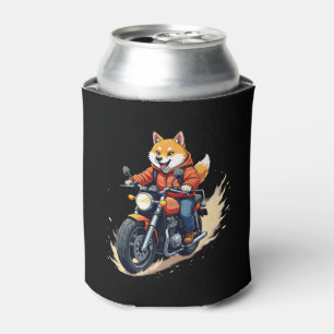 Porta-lata T-Shirt Engraçado, Shiba Inu, Moto, Cachorro, Fant