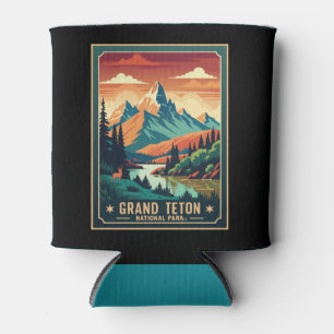 Porta-lata T-Shirt Rtro Grand Teton Hike Sunset