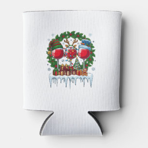 Porta-lata Taças de Vinho Tinto de Natal Coroa de Azevinho Ne