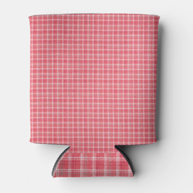 Porta-lata Tartan de xadrez vermelho retrorado: padrão sem co (Frente)