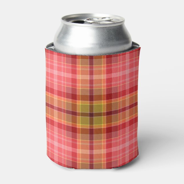 Porta-lata Tartan Laranja Rosa (Can Front)