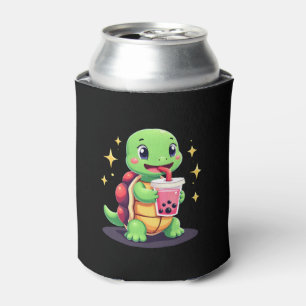 Porta-lata Tartaruga fofa bebendo boba. Tartarugas Boba Engra