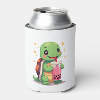 Porta-lata Tartaruga fofa bebendo boba. Tartarugas Boba Engra