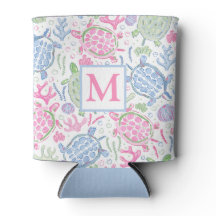 Tartarugas marinhas Aquarelas Monograma Oceano