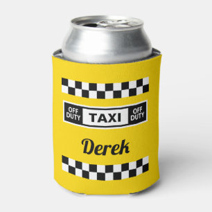Porta-lata Taxi Motorista Desligado Direito Diversão Yellow