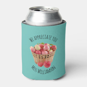 Porta-lata TEAL DE Maçãs de Apreciação Personalizada do P