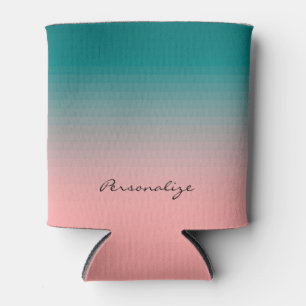 Porta-lata Teal e Rosa