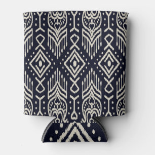 Porta-lata Tecido Ikat bordado: Elegância Étnica.