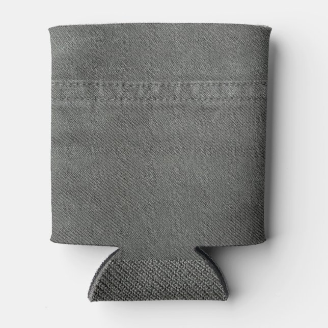 Porta-lata Tecido verde com a costura de Khaki: (Frente)