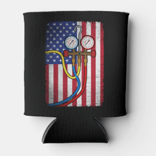 Porta-lata Técnico HVAC Patriótico Americano Flag HVAC Tech