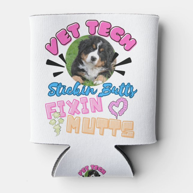 Porta-lata tecnologia de vet, técnico veterinário, medicina,  (Frente)