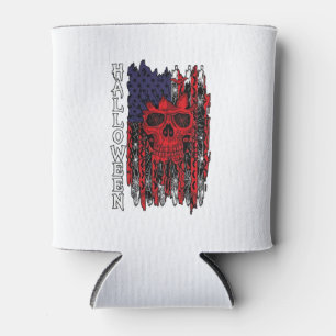 Porta-lata Teia de Aranha Morcegos Bandeira Americana Caveira