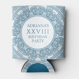 Porta-lata Tema de festa de toga grega com padrão azul