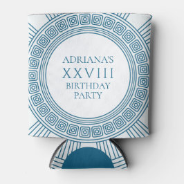 Porta-lata Tema do toga grego com padrão azul